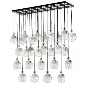 METAL MATERIAL GOLD CHROME AND BLACK CHANDELIER 32 x 122 CM LOAD: 150 CM